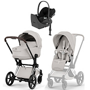 Коляска Cybex Priam V Chrome Style Cloud T Sepia Black Plus Base T 4 в 1 City Grey