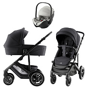 Коляска 3 в 1 Britax Roemer Smile 5Z Style и автокресло Baby-Safe PRO LUX Linen Grey Carbon Black