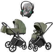 Коляска Carrello Vector 2025 CRL-6551 и автокресло Cybex Aton S2 Lava Grey 3 в 1 Field Green