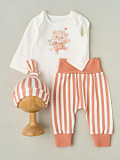 Боди, штанишки, узелок Little Star Лео с подарком 728126 (ЧЗ-мз) крем 62