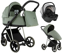Детская коляска Roan Sol Vintage Luxury 2.0 3 в 1 с автокреслом Pituso Baesa Pro Black,Beige Canopy VIN 02/SG Sage Green/Sage/руч.Black