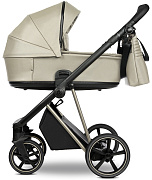 Детская коляска Roan Sol Vintage Luxury Leather 2 в 1 VEGA11DB Almond Sugar /Champagne/руч.Champagne