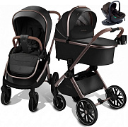 Детская коляска AmaroBaby Motus Premium Ecco Exclusive 4 в 1 с автокреслом Rant Miro Brown и базой черный