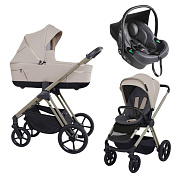 Детская коляска 3 в 1 Espiro Miloo 2025 и автокресло Pi Graphite 219 white pearl / Графитовый (Graphite 117)