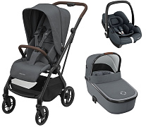 Детская коляска Maxi-Cosi Leona² Oria 3 в 1 с автокреслом CabrioFix Essential graphite 1204204110 Twillic Graphite/1507050110 Essential Grey