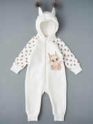 Комбинезон с отстегивающимся капюшоном футер с начесом Little Star Рысенок 823015 (ЧЗ-мз) крем 68