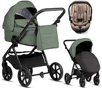 Детская коляска Tutis Leo 3 Plus 3 в 1 с автокреслом Beno Beige 15822039 Sage