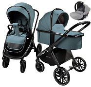 Детская коляска AmaroBaby Motus V2 3 в 1 с автокреслом Rant Cruise Grey бирюзовый