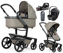 Детская коляска 4 в 1 Joolz Day 5 и автокресло Britax Roemer Baby-Safe Pro Classic Deep Black без адаптеров + конверт в подарок и база Vario Base 5Z Sage green