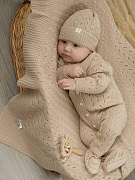 Комплект НаследникЪ Выжанова Колосок комбинезон и шапка НВ-МТ-069 ЧЗ бежевый