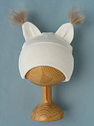 Шапка-котелок Little Star Рысенок рибана начес 80933 крем 36