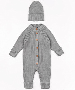 Комбинезон вязаный AmaroBaby Pure Love Tot демисезонный с шапочкой серый 62
