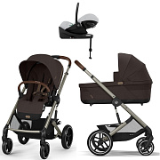 Коляска Cybex Balios S Lux TPE complete Cloud G Fog Grey Base G 4 в 1 Chocolate Brown с дождевиками