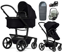 Детская коляска 4 в 1 Joolz Day 5 и автокресло Britax Roemer Baby-Safe Pro Style Sage green и база Vario Base 5Z + конверт в подарок Space black