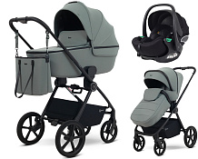 Детская коляска Rant Teo Soft 3 в 1 с автокреслом Evomax Black Olive