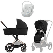 Коляска Cybex Priam IV Rosegold complete Cloud T Urban Mobility White 3 в 1 Sepia Black