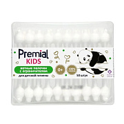 Ватные палочки Premial для детской гигиены с ограничителем, 50 шт