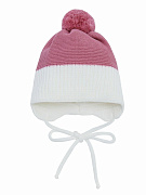 Шапочка вязаная AmaroBaby Pure Love Wind с подкладом розовый 46