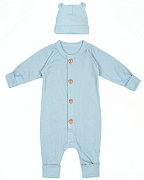 Комбинезон AmaroBaby Fashion с шапочкой голубой 86