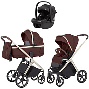 Коляска Carrello Vector CRL-6550 Ammonite AY329 Pro Absolute Black 3 в 1 Sienna Beige