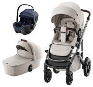 Коляска 3 в 1 Britax Roemer Smile 5Z LUX и автокресло Baby-Safe PRO Style Night Blue Soft Taupe