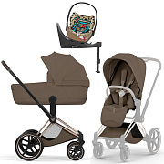 Коляска Cybex Priam V Rosegold Style Cloud T One Love Base T 4 в 1 Coconut Brown