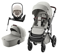 Коляска 3 в 1 Britax Roemer Smile 5Z LUX и автокресло Baby-Safe PRO LUX Soft Taupe + Vario Base 5Z Linen Grey