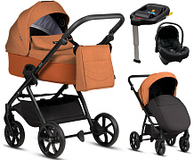 Детская коляска Tutis Leo 3 Plus 4 в 1 с автокреслом Elo Lux EduSky Black с базой 1582280 Orange