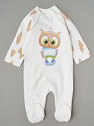 Комбинезон на молнии Little Star 0208 совенок, крем 68