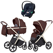 Коляска Carrello Vector CRL-6550 и автокресло Cybex Aton S2 Ocean Blue 3 в 1 Sienna Beige