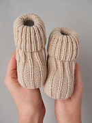 Носочки вязаные Little star Лапша 5102 (ЧЗ-нк) бежевый лайт, 8 см