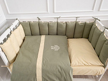 Комплект в детскую кроватку Lappetti Organic baby cotton для прямоугольной кроватки 6 предметов зеленый