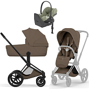Коляска Cybex Priam V Matt Black Style Cloud T Sage Green Plus Base T 4 в 1 Coconut Brown