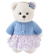 Мягкая игрушка TeddyTales Lina Медведь Незабудка пудинговый цвет с костюмом M 30 см TT003891