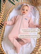 Комбинезон с капюшоном Little Star Зайка футер розовый светлый 74