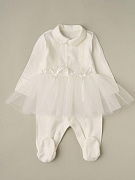 Комбинезон с юбочкой Little Star Бантики хлопок интерлок 3373 (ЧЗ-нз) крем 62