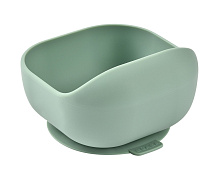 Детская силиконовая тарелка-боул Beaba на присоске 913613 S GREEN