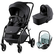 Коляска 3 в 1 Britax Roemer RIO Style и автокресло Baby-Safe PRO Style Harbor Blue Carbon Black