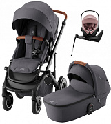 Коляска 4 в 1 Britax Roemer Smile 5Z и автокресло Baby-Safe PRO Style Dusty Rose + Vario Base 5Z Midnight Grey