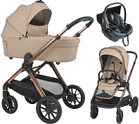 Детская коляска 3 в 1 Espiro Code 2026 и автокресло Pi Gray blue 119 loving beige