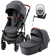 Коляска 4 в 1 Britax Roemer Smile 5Z и автокресло Baby-Safe PRO LUX Linen Grey + Vario Base 5Z Midnight Grey