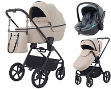 Детская коляска Rant Teo Soft 3 в 1 с автокреслом Miro Graphite Beige