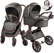 Детская коляска AmaroBaby Motus Premium Ecco Exclusive 3 в 1 с автокреслом Rant Cruise Beige серый