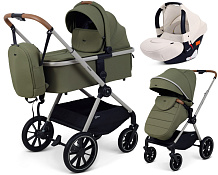 Детская коляска Rant Moss Prime 3 в 1 с автокреслом Cruise Beige Green
