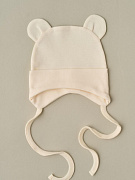 Шапочка-котелок с завязками Little Star Мишка 8405 (ЧЗ-мз) сливочный 38