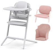 Стульчик для кормления Cybex Lemo 4 в 1 с мягкими чехлами Comfort Inlay All White/Pearl Pink