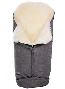 Конверт Bozz из овчины с длинным ворсом 20-2015-32 серый меланж с белым