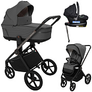 Коляска 4 в 1 Sweet Baby SBL Elegante Therma + автокресло Elegante Plus с базой i-Size ISOFIX DK780 Dark Grey