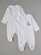 Комбинезон на кнопках Little Star Мишка на луне 2 шт 30032 (ЧЗ-мз) белый 62