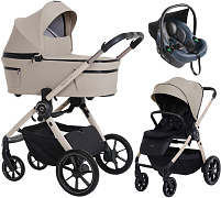Детская коляска 3 в 1 Espiro Yoga 2026 и автокресло Pi Gray blue 219 assana lotos voice of nature